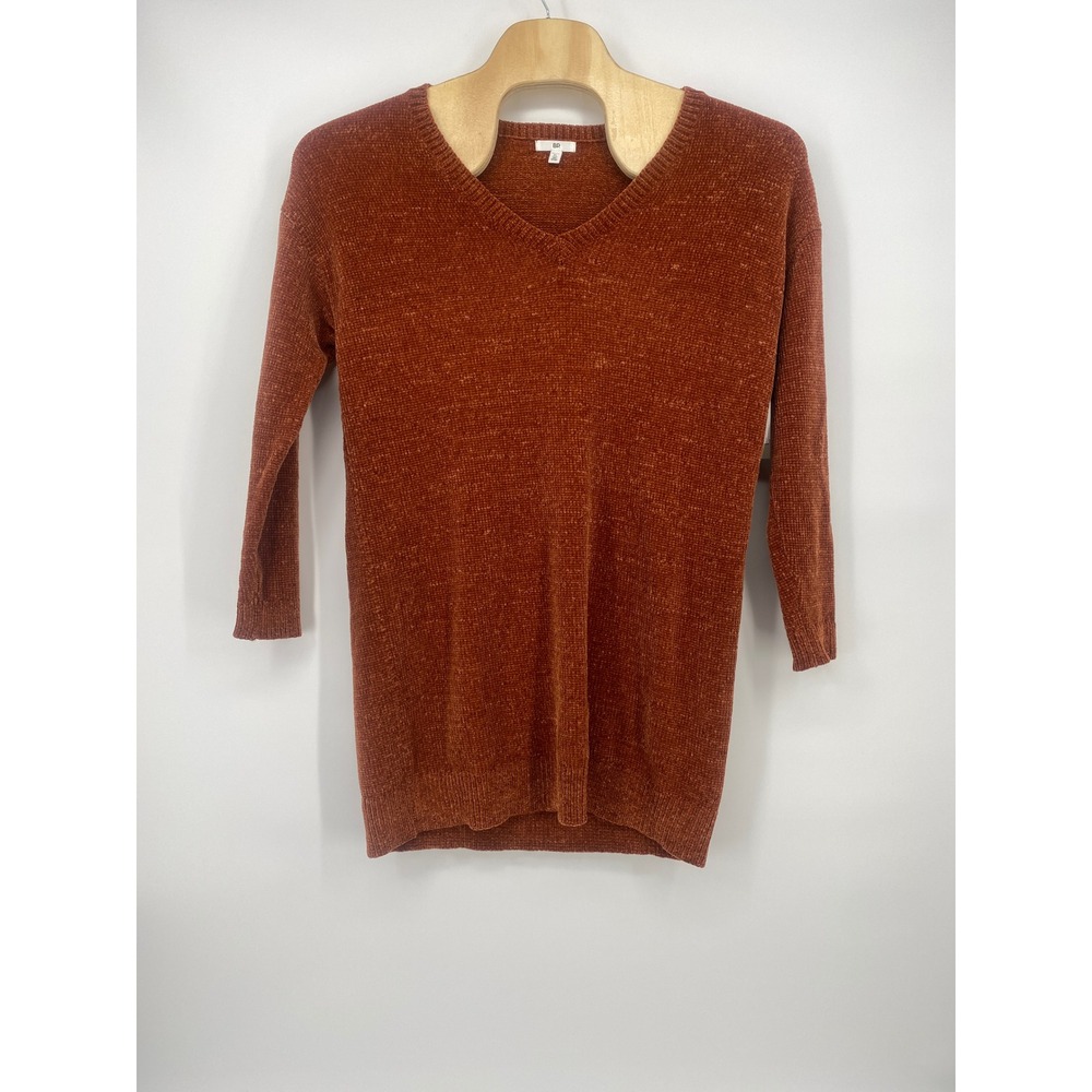 BP. Chenille V-Neck Sweater‎ XL Rust Orange 3/4 Sleeve New